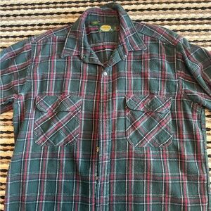 Cabela's Green and Red Casual Button Down Shirt